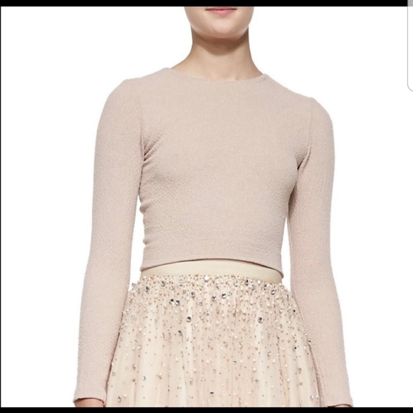Alice + Olivia Tops - Alice and Olivia cropped long sleeve knit